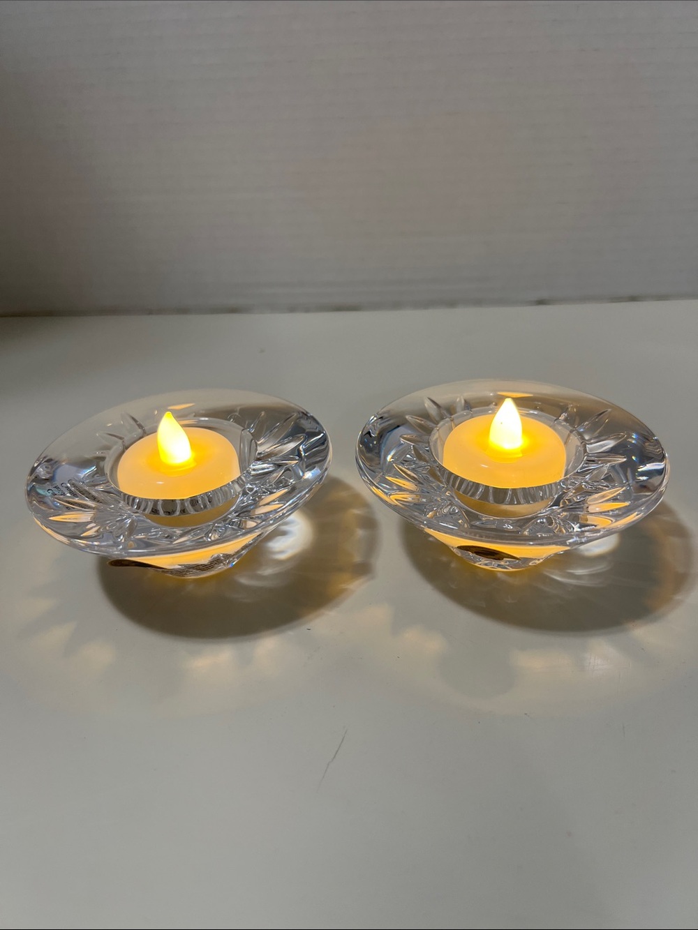 Waterford Clear Crystal Pair of Tea Lights